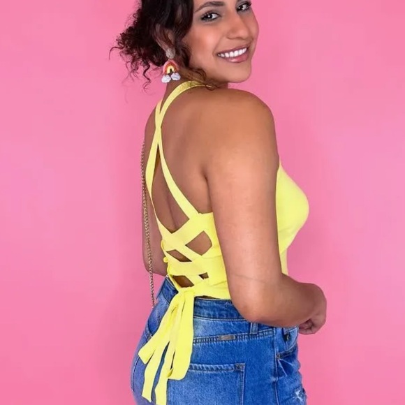 Priceless Criss Cross Tie Back Tank - Picture 2 of 5